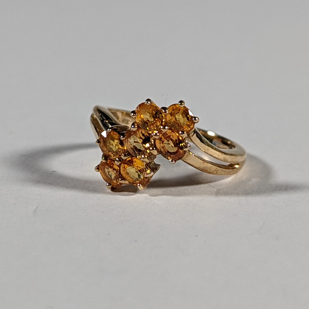 Product photo for 9ct Yellow Gold Sapphire Dress Ring by GTV Size M