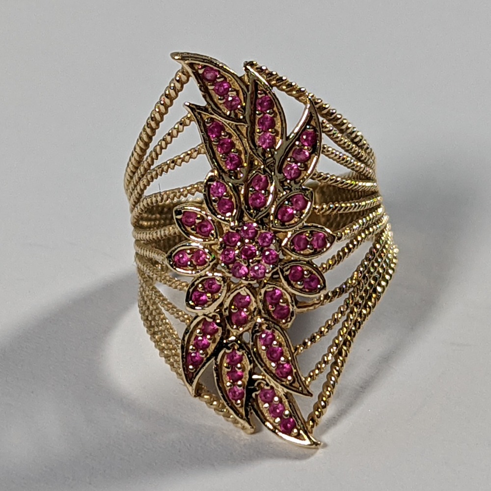 Product photo for 14ct Gold Ruby Cocktail Ring Size M