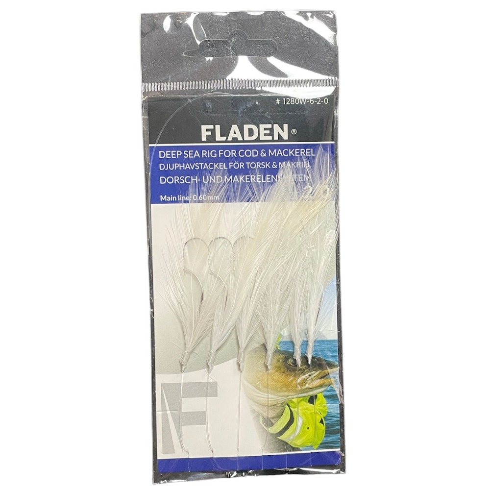 Product photo for FLADEN White Feathers Rig 6 hook size 2/0