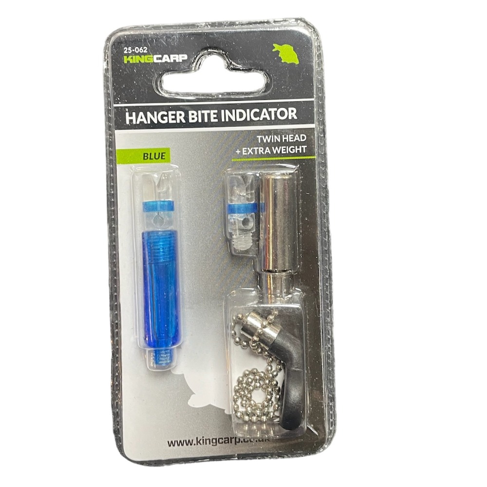 Product photo for King Carp Bite Indicator with Twin Heads & Extra Weight - blue