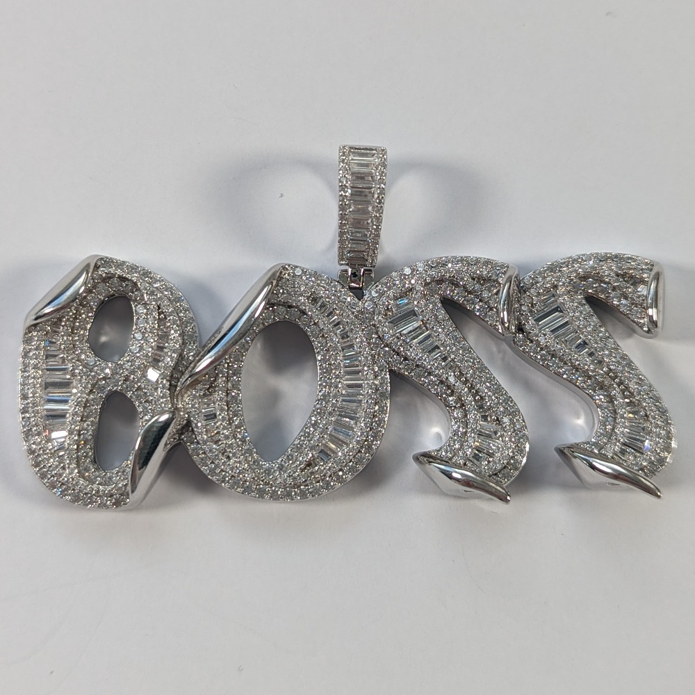 Product photo for 925 Silver *CZ* BOSS Pendant *SALE WAS £199.99