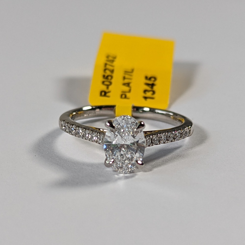 Product photo for 950 Platinum 1.29ct Lab Grown Diamond Oval Cut Ring Size K1/2