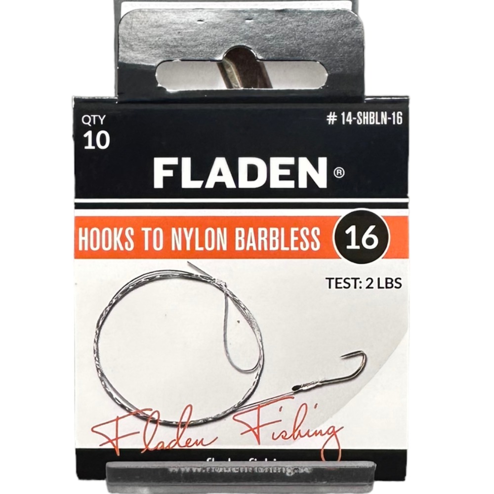 Product photo for FLADEN 10pk Vantage Match/Coarse Hooks Barbless to Mono Size 16