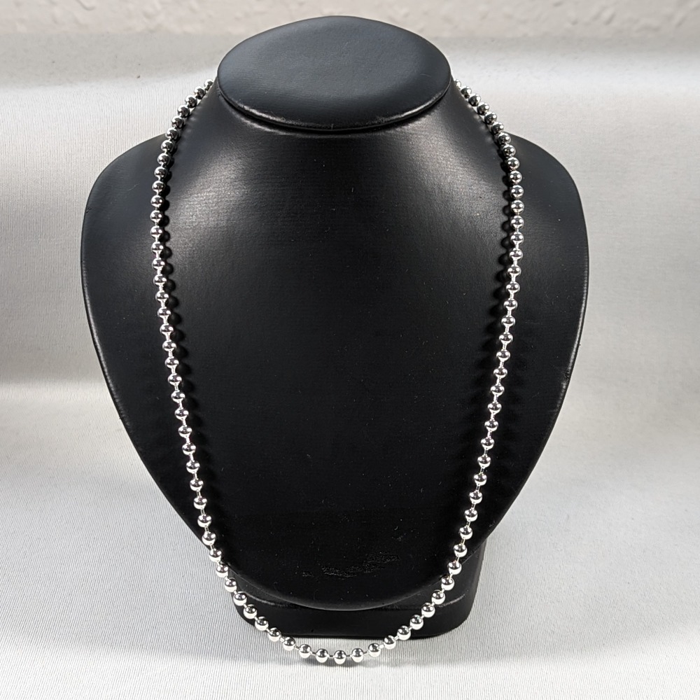 Product photo for 925 Silver Beaded Necklace *Brand New*