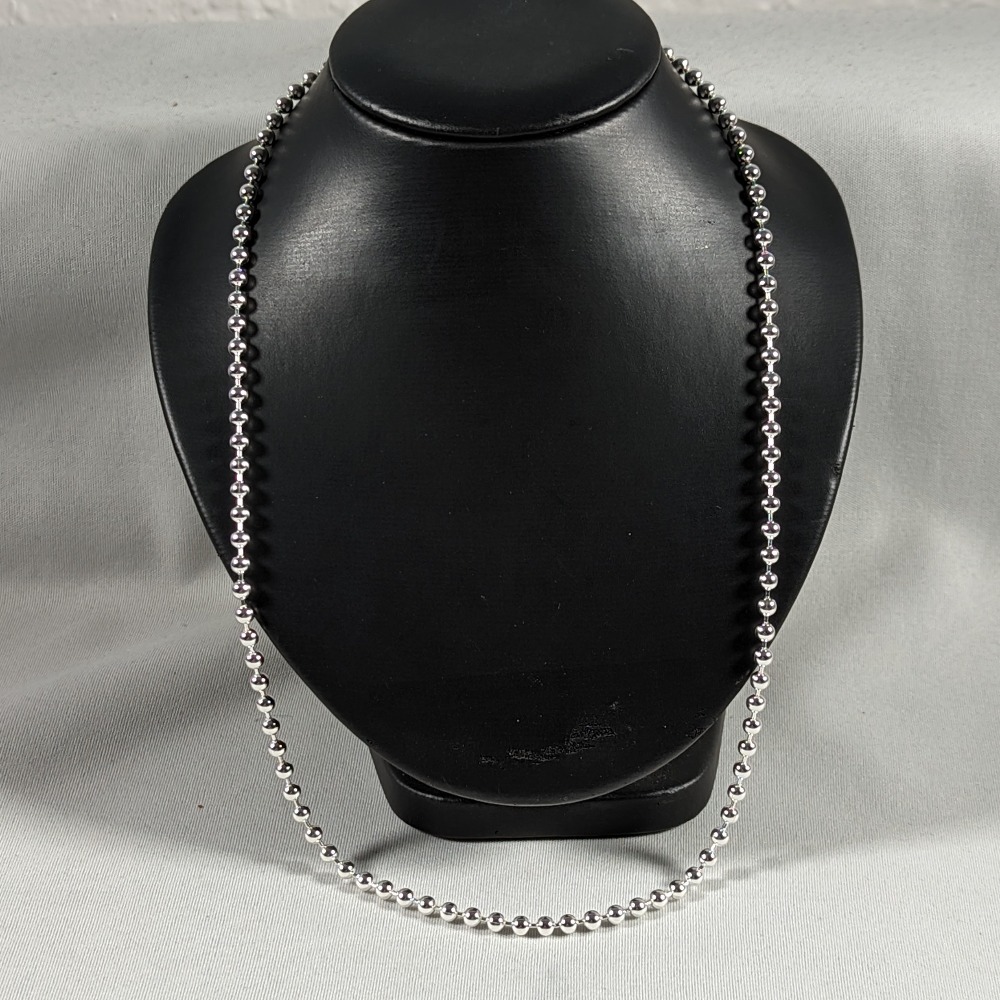 Product photo for 925 Silver Beaded Necklace 22