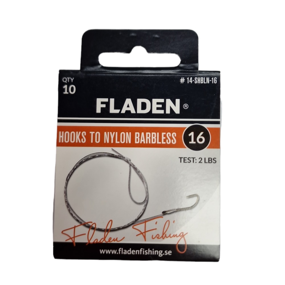 Product photo for FLADEN 10pk Vantage Match/Coarse Hooks Barbless to Mono Size 16