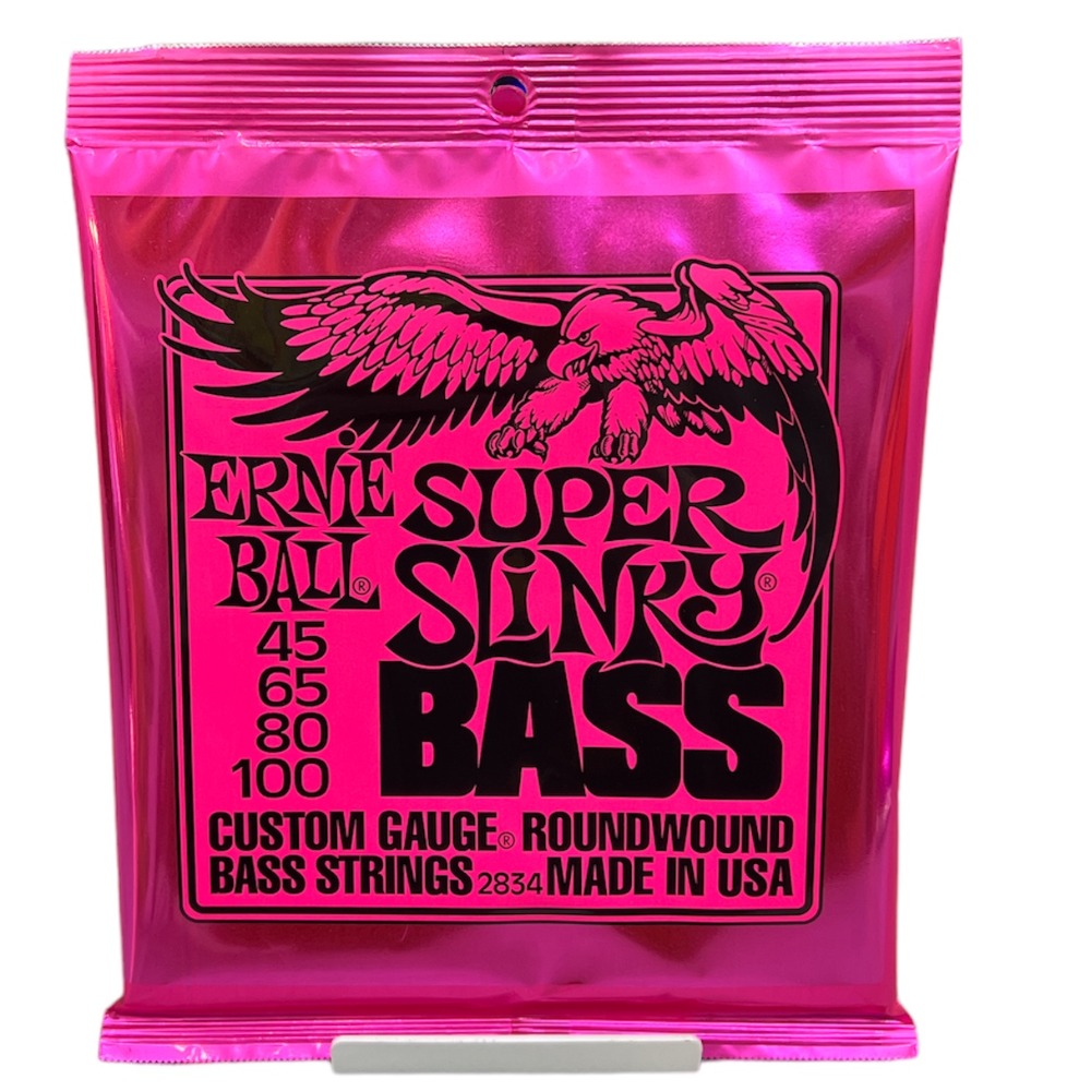 Product photo for Ernie Ball Super Slinky Nickel Wound Electric Bass Strings - 45-100 Gauge