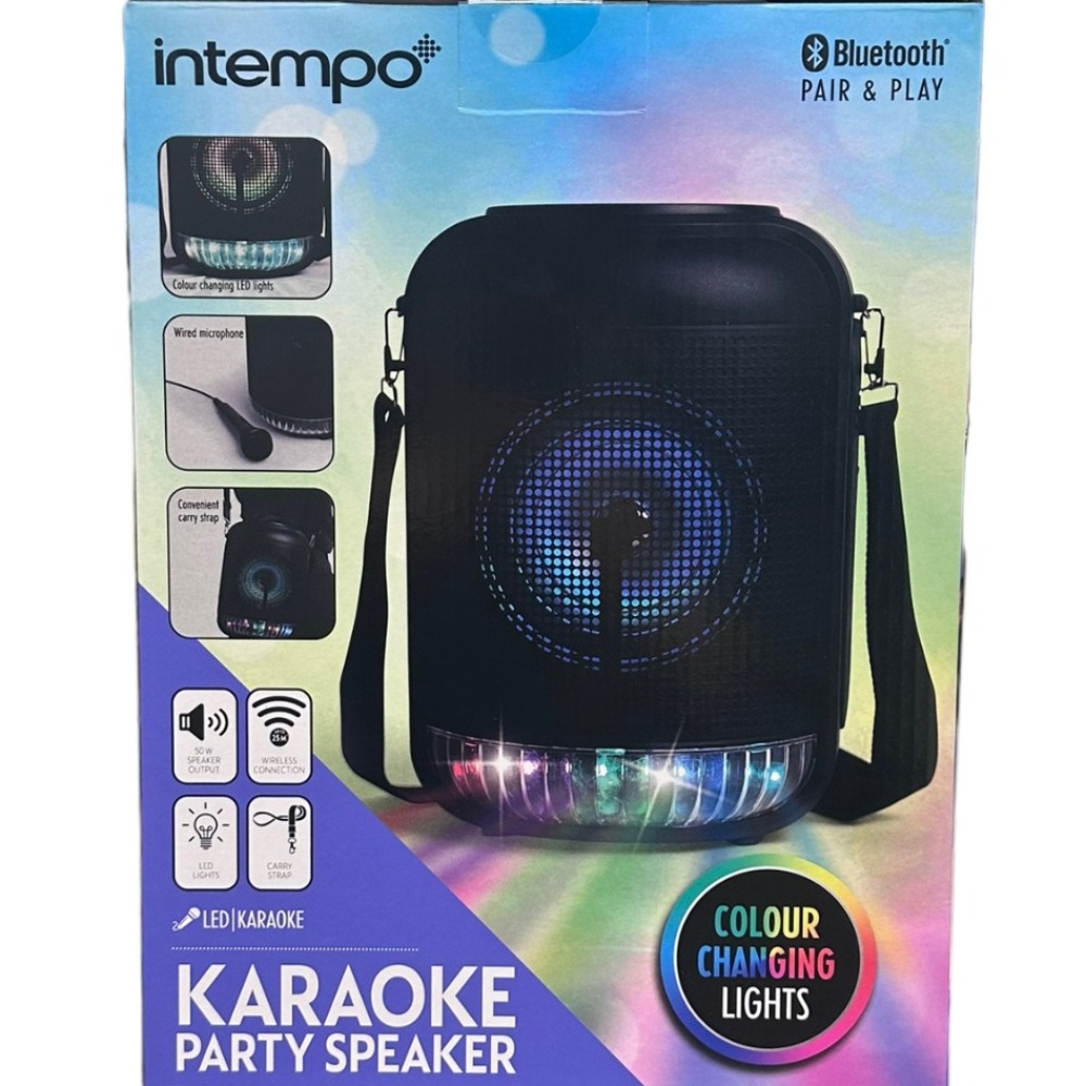Product photo for Intempo Bluetooth Karaoke Speaker 50W