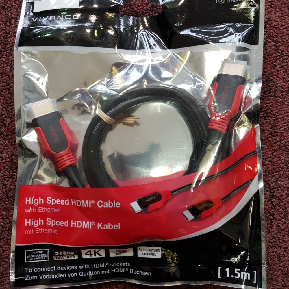 Product photo for Vivanco HDMI CABLE HIGH SPEED 1.5M