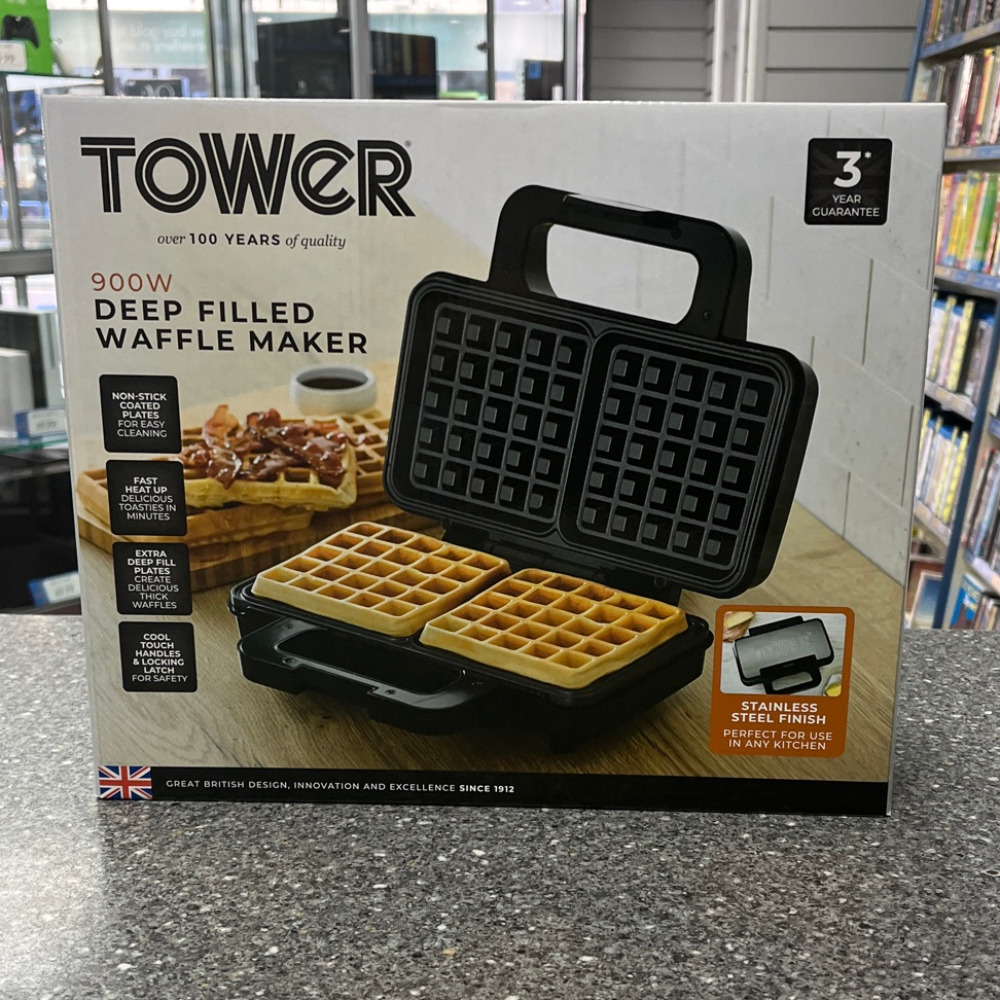 Product photo for TOWER Deep Fill Waffle Maker 900W