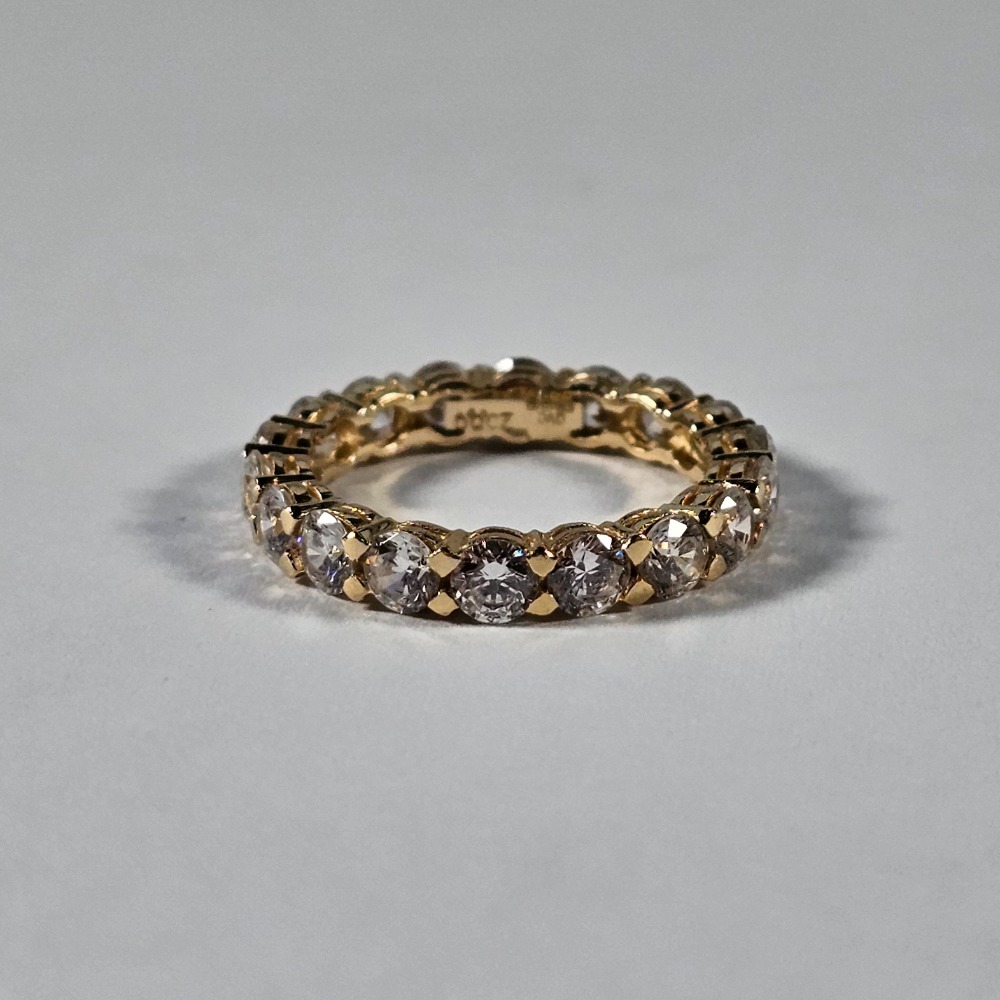 Product photo for 14ct Gold *CZ* Full Band Ring Size L1/2