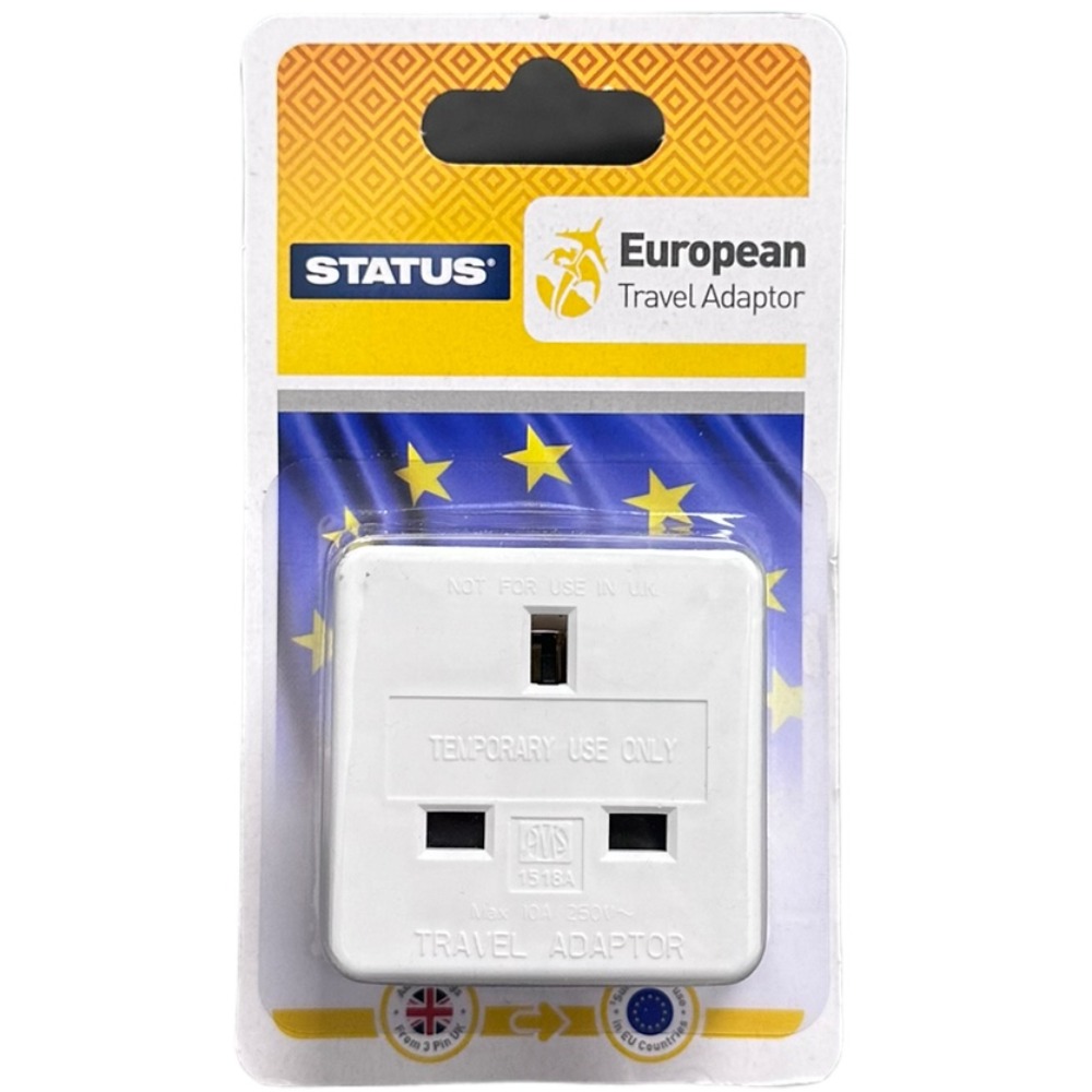 Product photo for Status: European Travel Adaptor (Type G to Type C)
