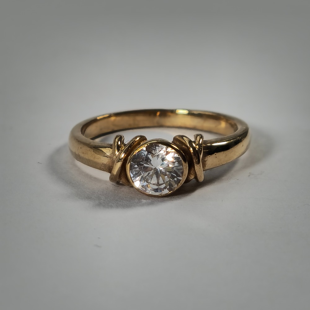 Product photo for 9ct Gold *CZ* With infinity Wrap Design Engagement Style Ring Size
