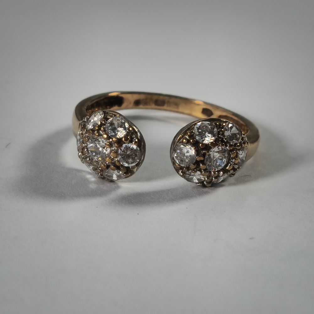 Product photo for 9ct Gold *CZ* Cuff Ring Size O1/2