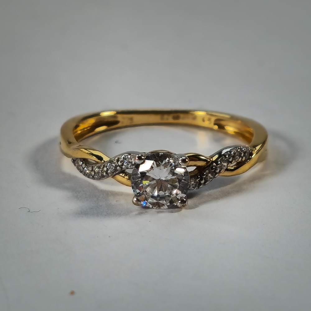 Product photo for 9ct Gold *CZ* infinity Shoulder Solitaire Style Engagement Ring Size K