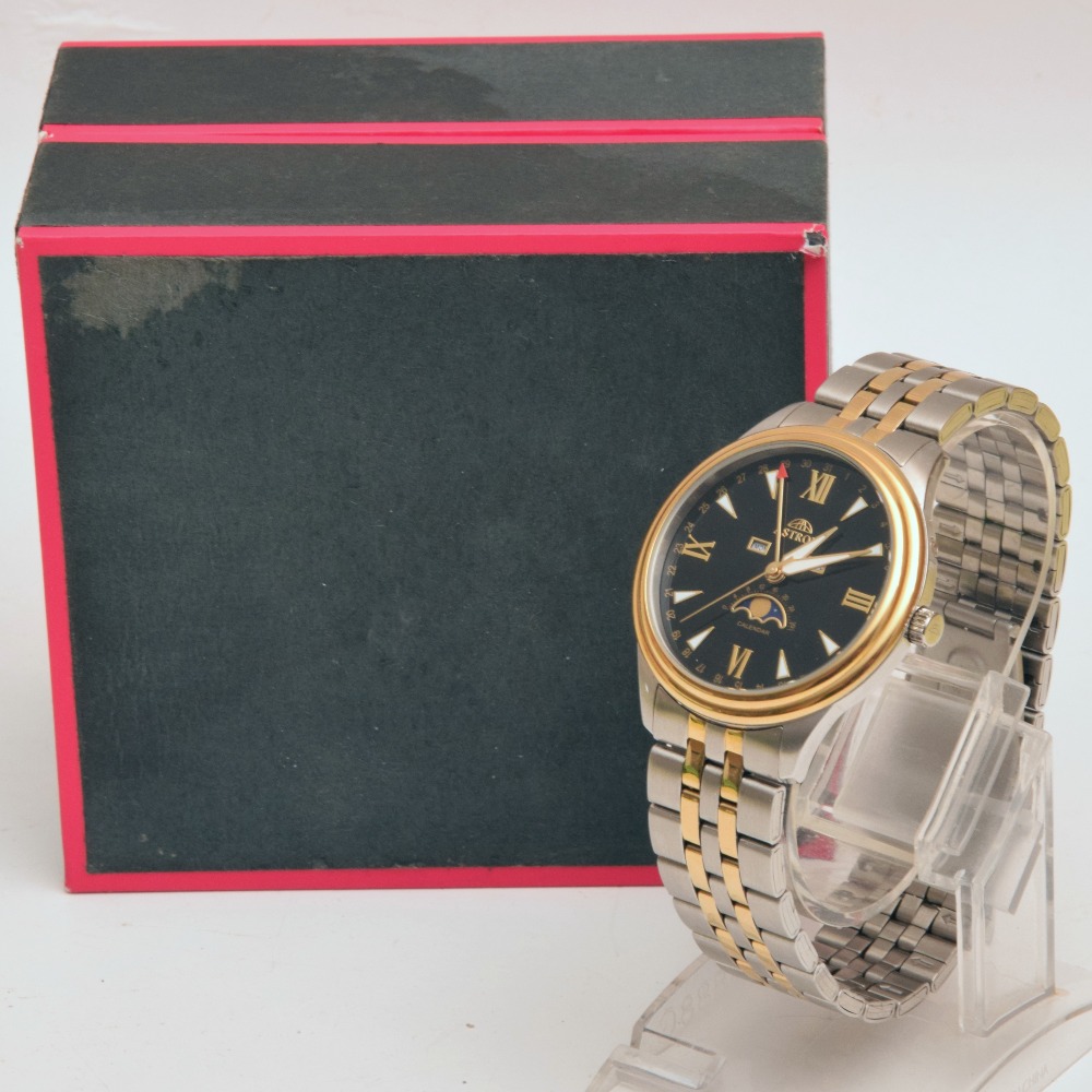 Product photo for Astron ASTRON Moon Star 41mm Slimline 8.5mm Lunar Phase 29.5 Days Quartz Watch