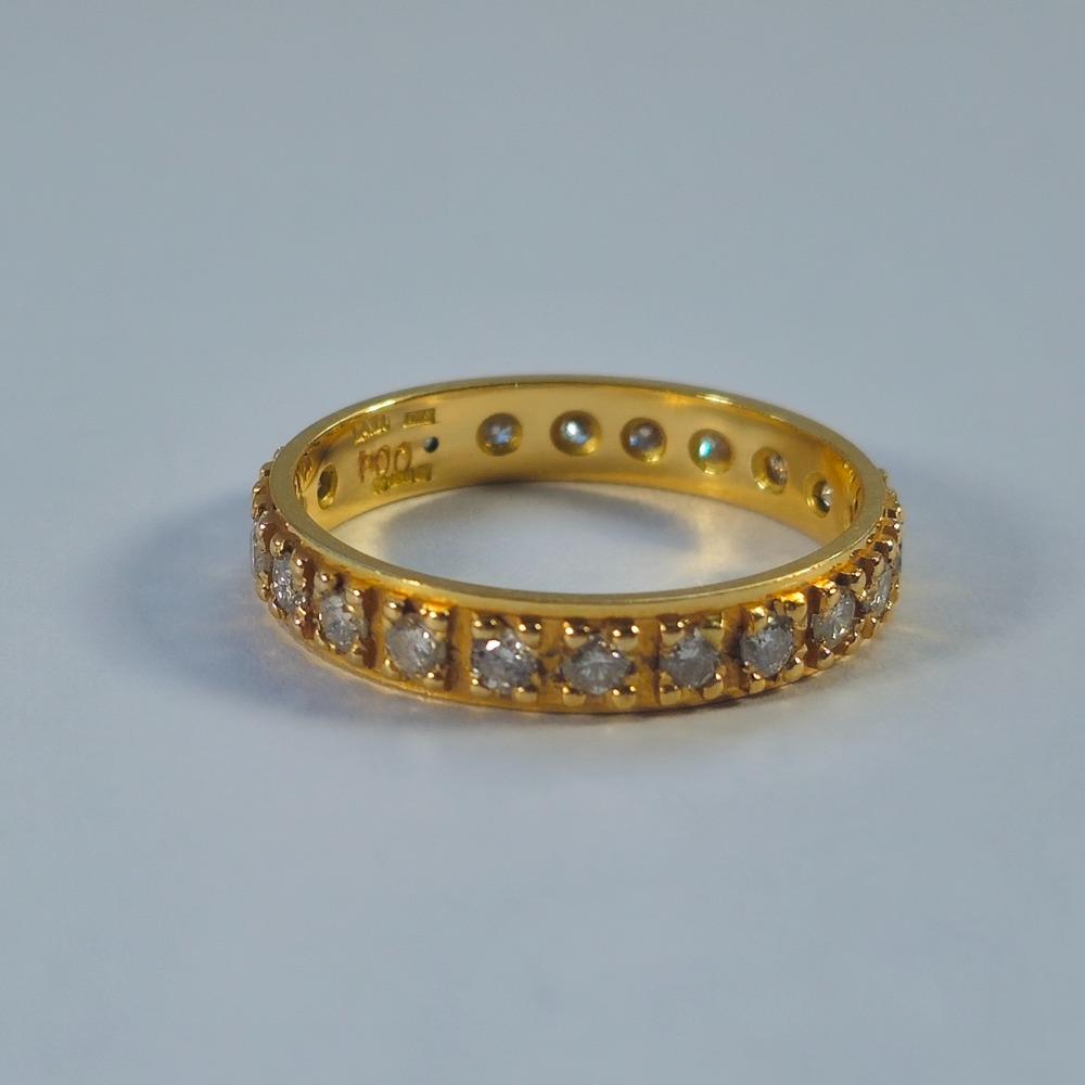 Product photo for 18ct Gold 1.00ct Diamond Full Band Ring Size S
