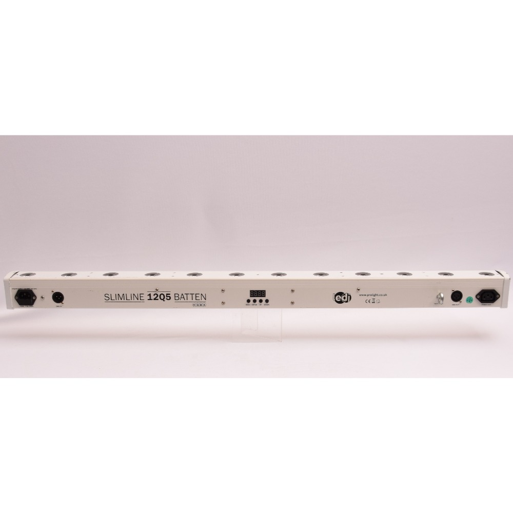 Product photo for Prolight LEDJ Slimline 12Q5 Batten RGBW DMX Programmable Light - White Case (U)