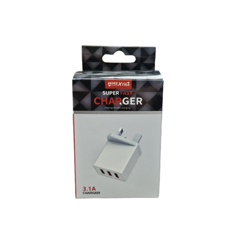 Product photo for Triple USB Fast Charger 3.1A