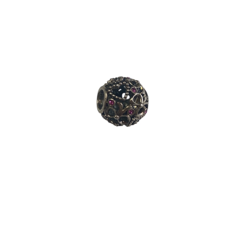 Product photo for pandora purple round flower charm