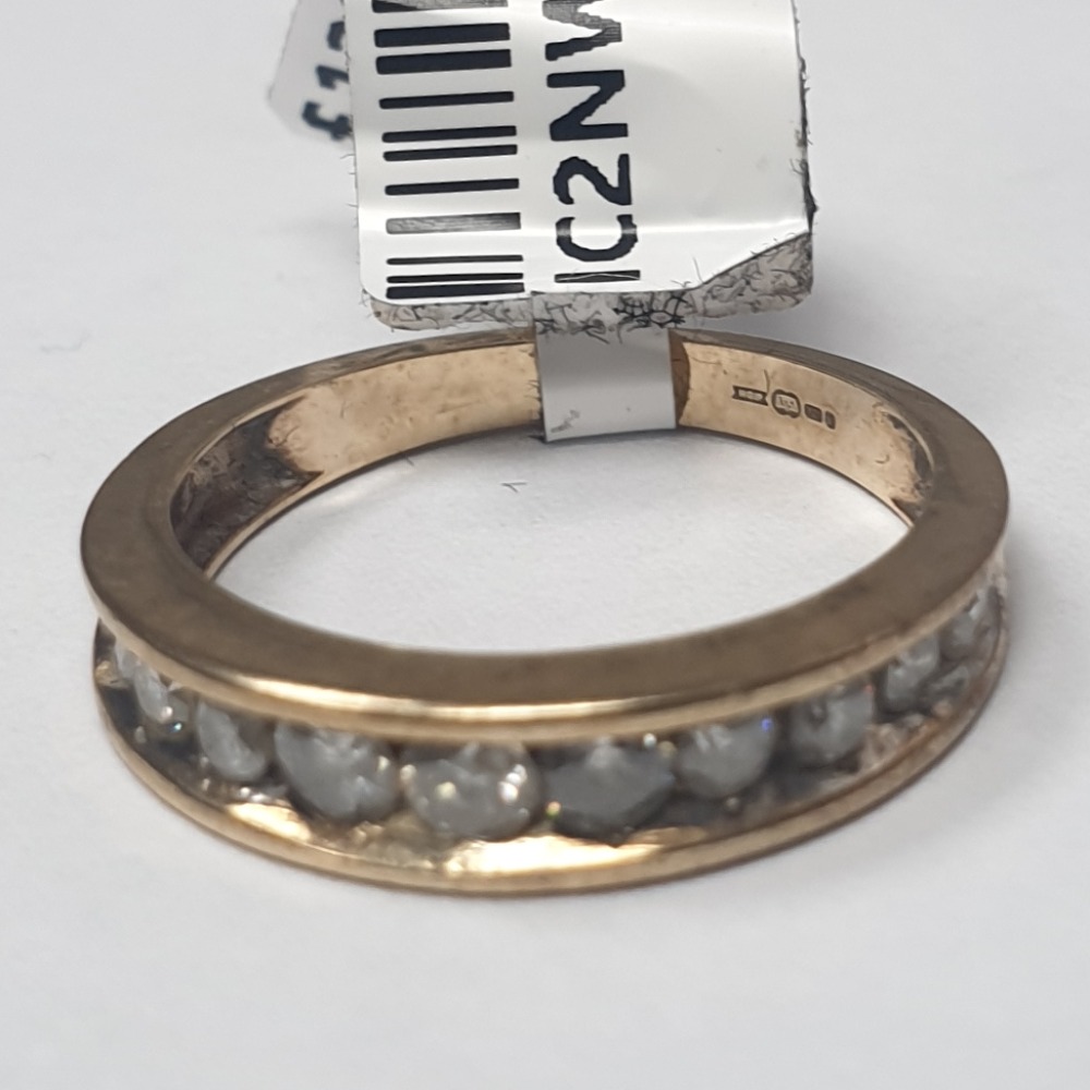 Product photo for 11 DIAs Half Band Ring, 2.46g 9ct Gold