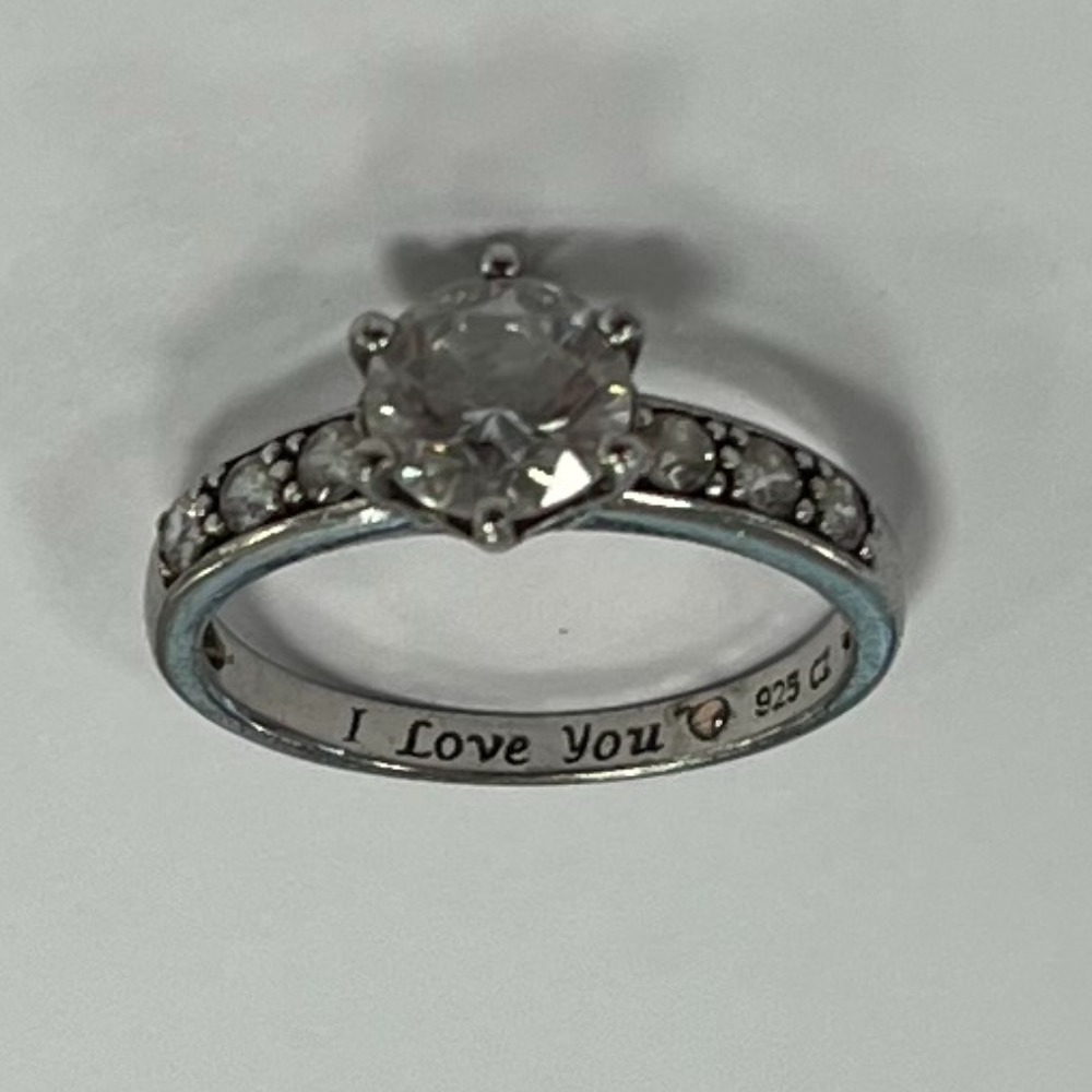 Product photo for Silver Ring With Clear Stone