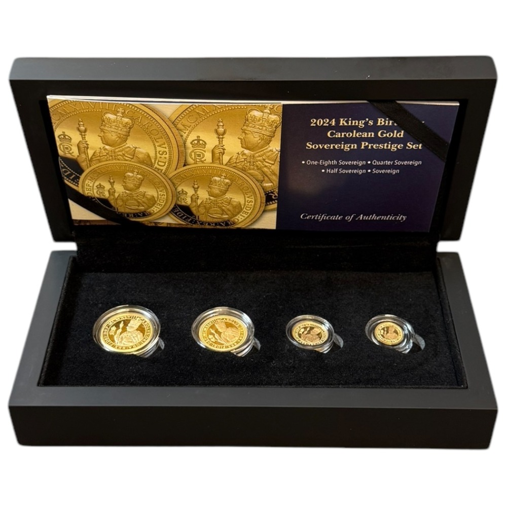 Product photo for The 2024 King’s Birthday Carolean Gold Sovereign Set