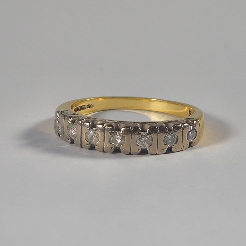 Product photo for 18ct Gold Diamond Half Band Ring Size N