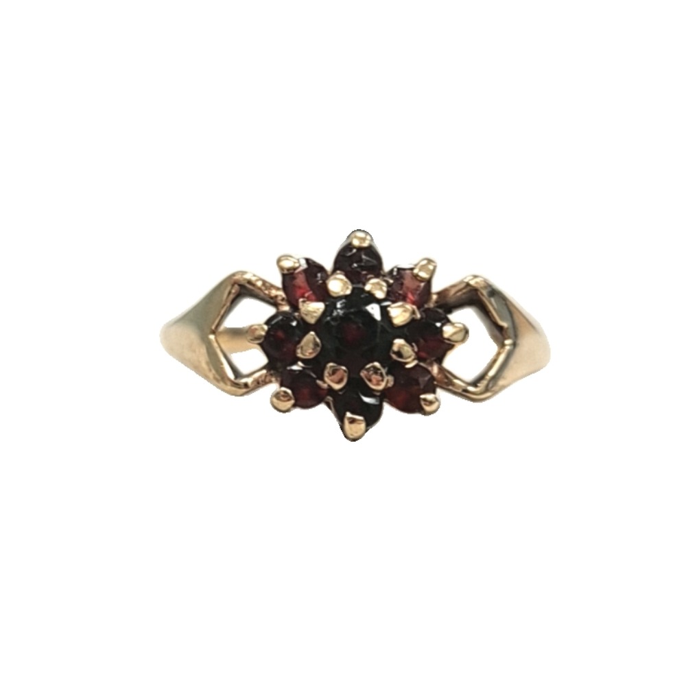 Product photo for 9CT Ring Red Stones Size Q