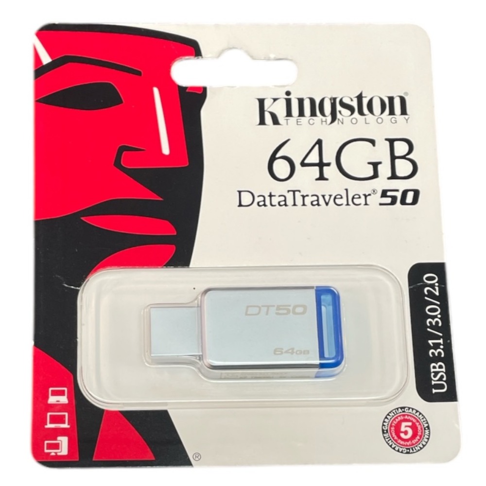 Product photo for Kingston 64gb data traveler 50 usb