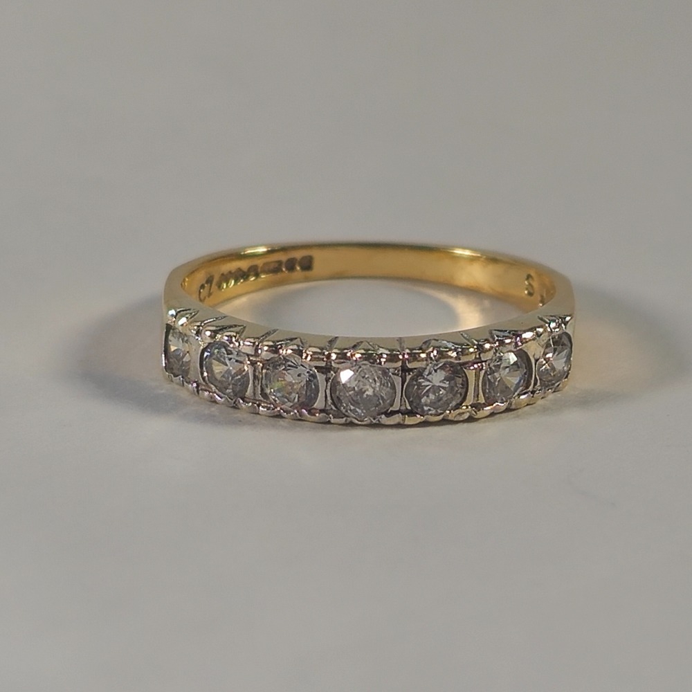 Product photo for 9ct Gold *CZ* Half Band Ring Size M