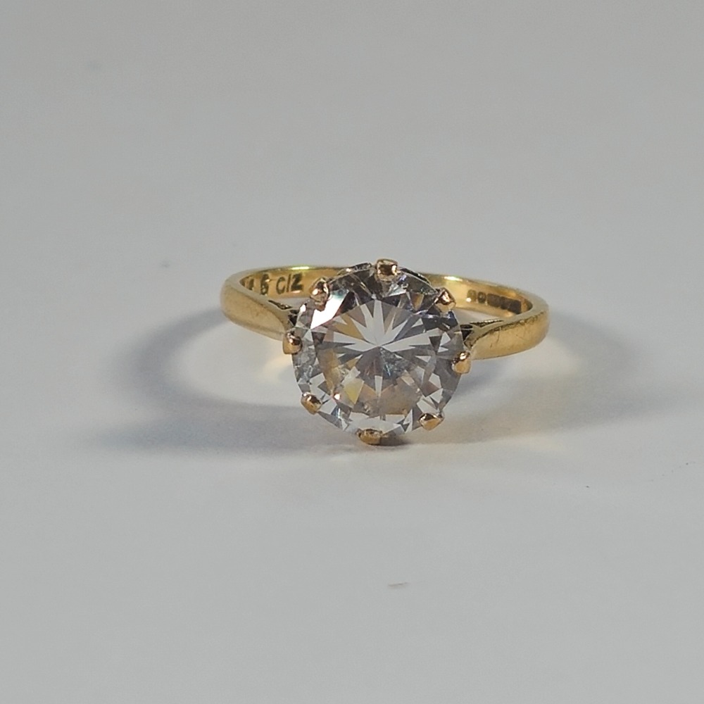 Product photo for 9ct Gold 8 Claw *CZ* Engagement Style Ring Size K