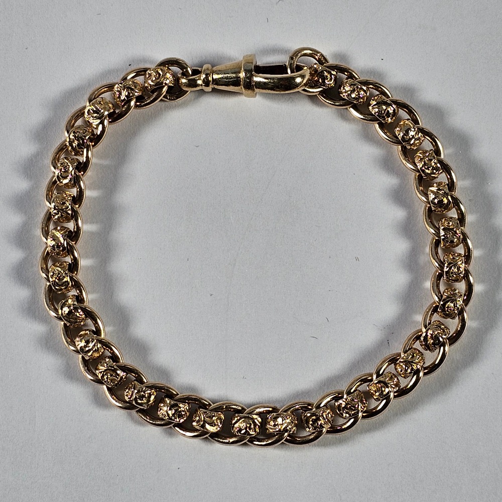 Product photo for 9ct Gold Roller Bracelet 7.5