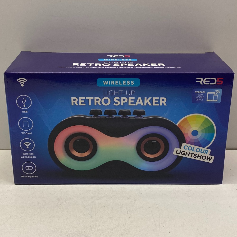 Product photo for Red5 Wireless Light Up Retro Speaker