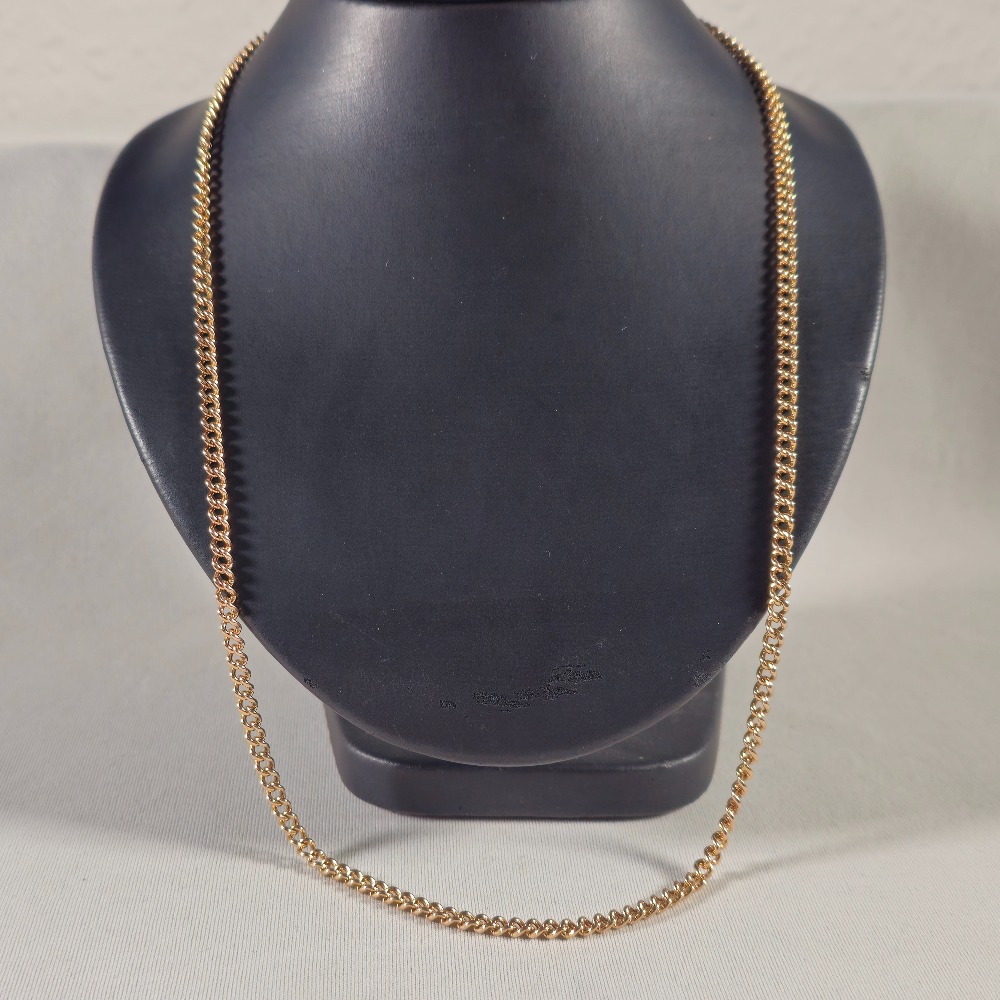 Product photo for 9ct Rose Gold Twisted Curb Dog Clasp Chain / Necklace 21.8