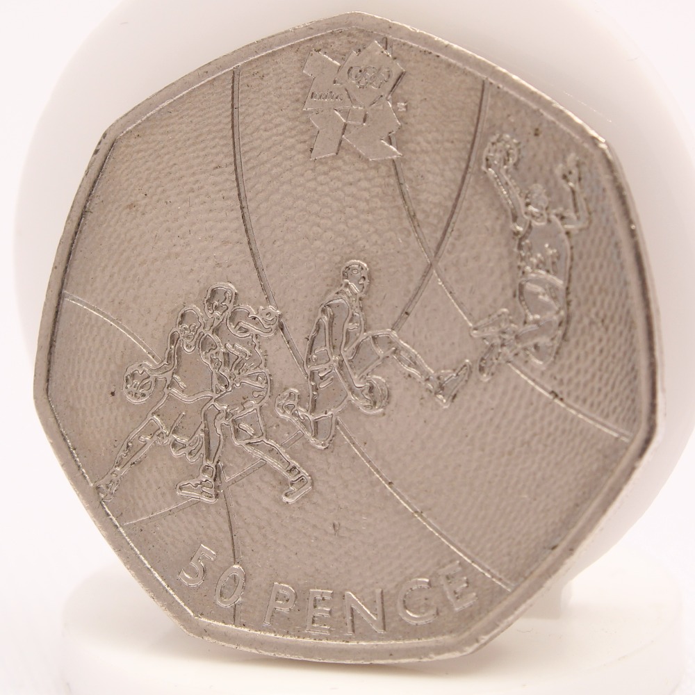 Product photo for Unbranded Olympics 2012 Basketball Circulated 50 Pence 50p Coin