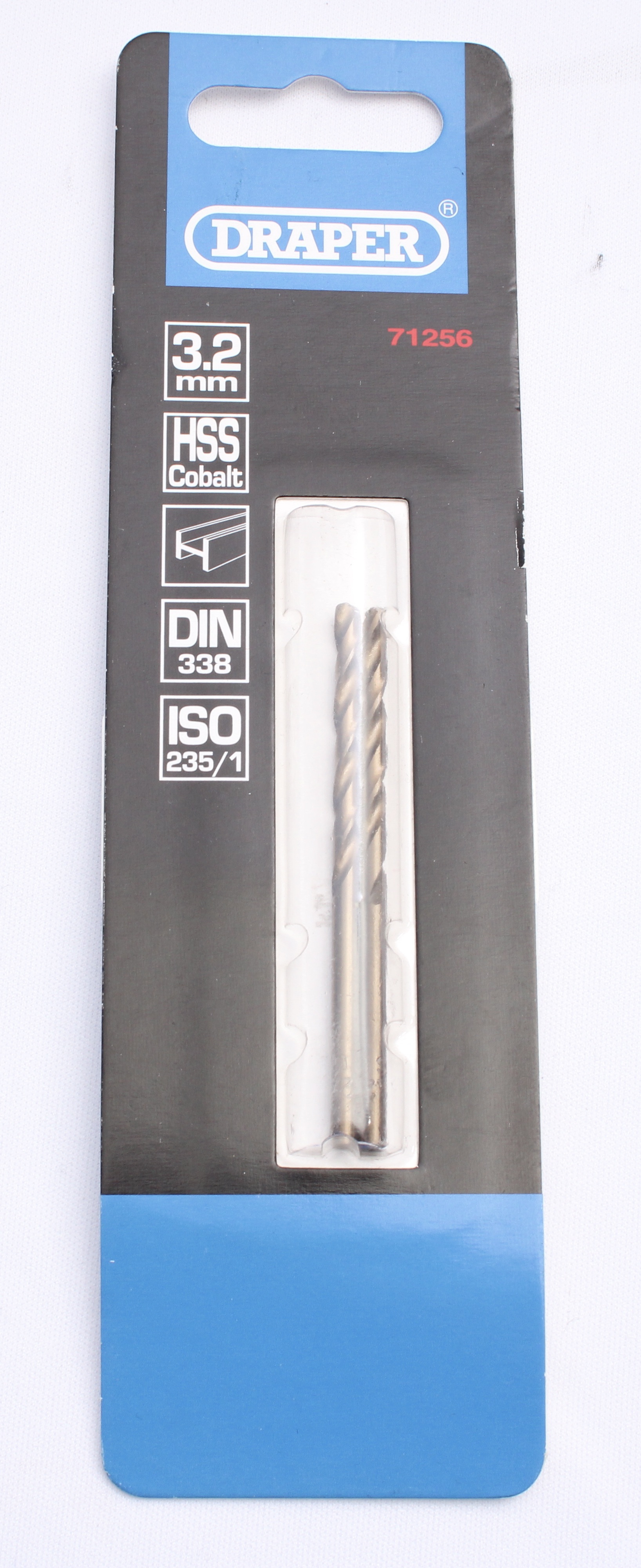 Product photo for Draper 2 Piece 3.2mm HSS Cobalt Drill Bit - New