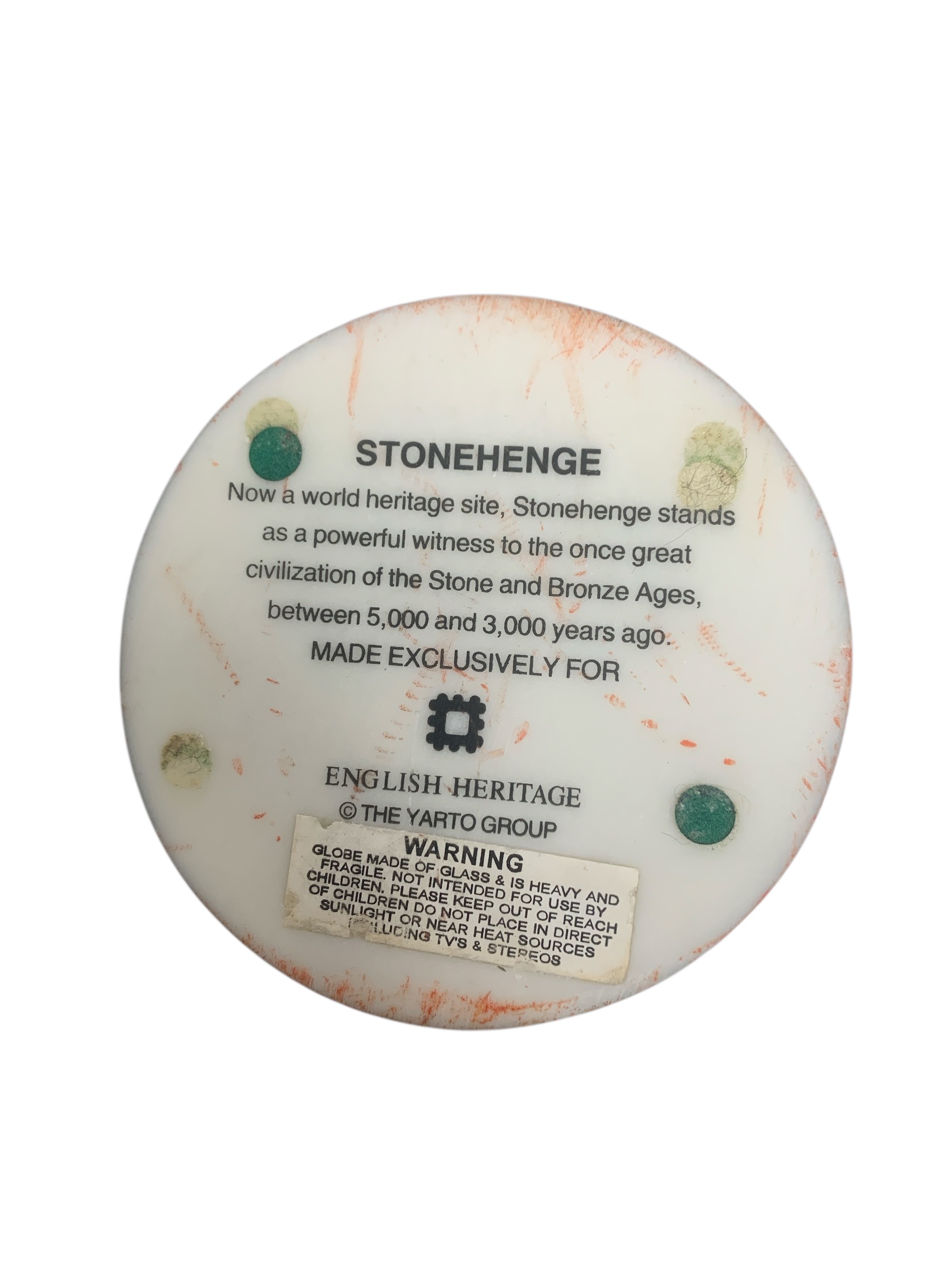 Product photo for stone henge globe