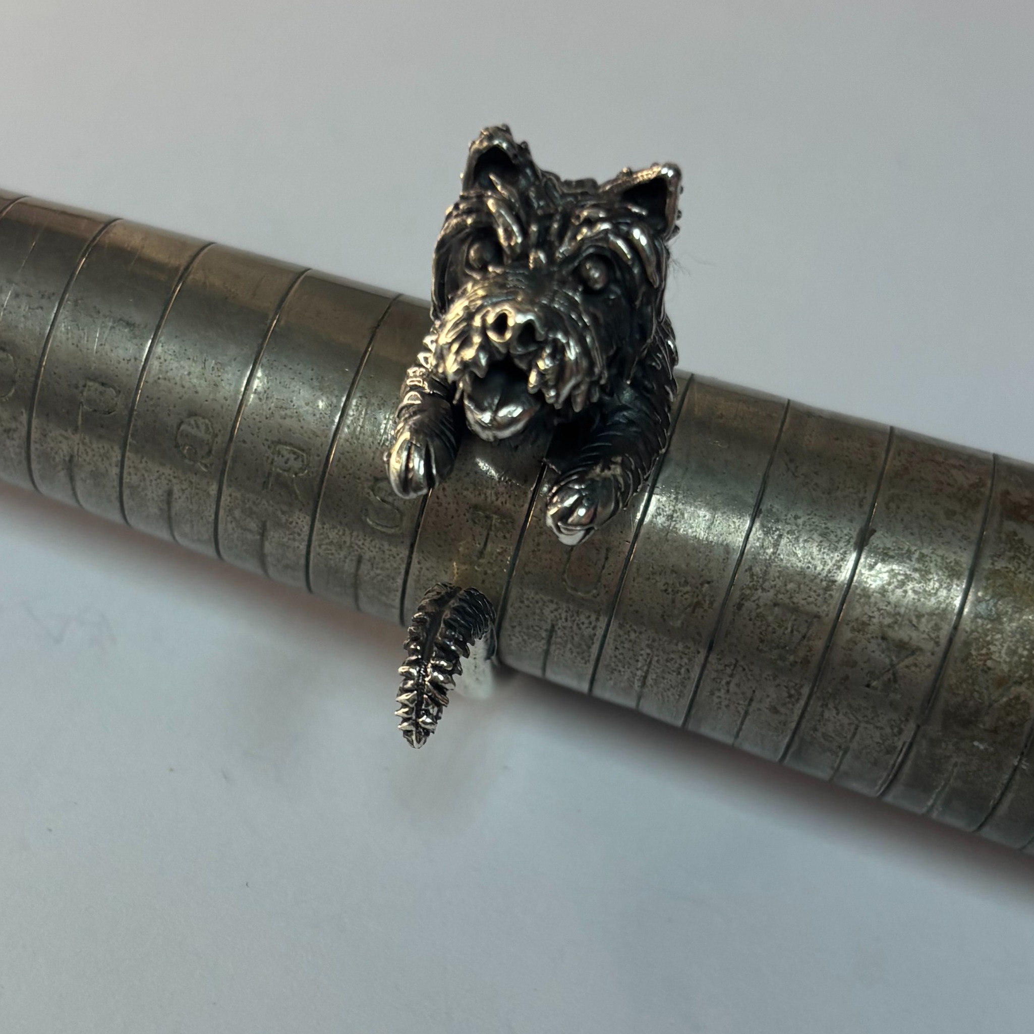Product photo for Brand New Yorkshire Terrier Dog Ring, 16.23g 925 Silver
