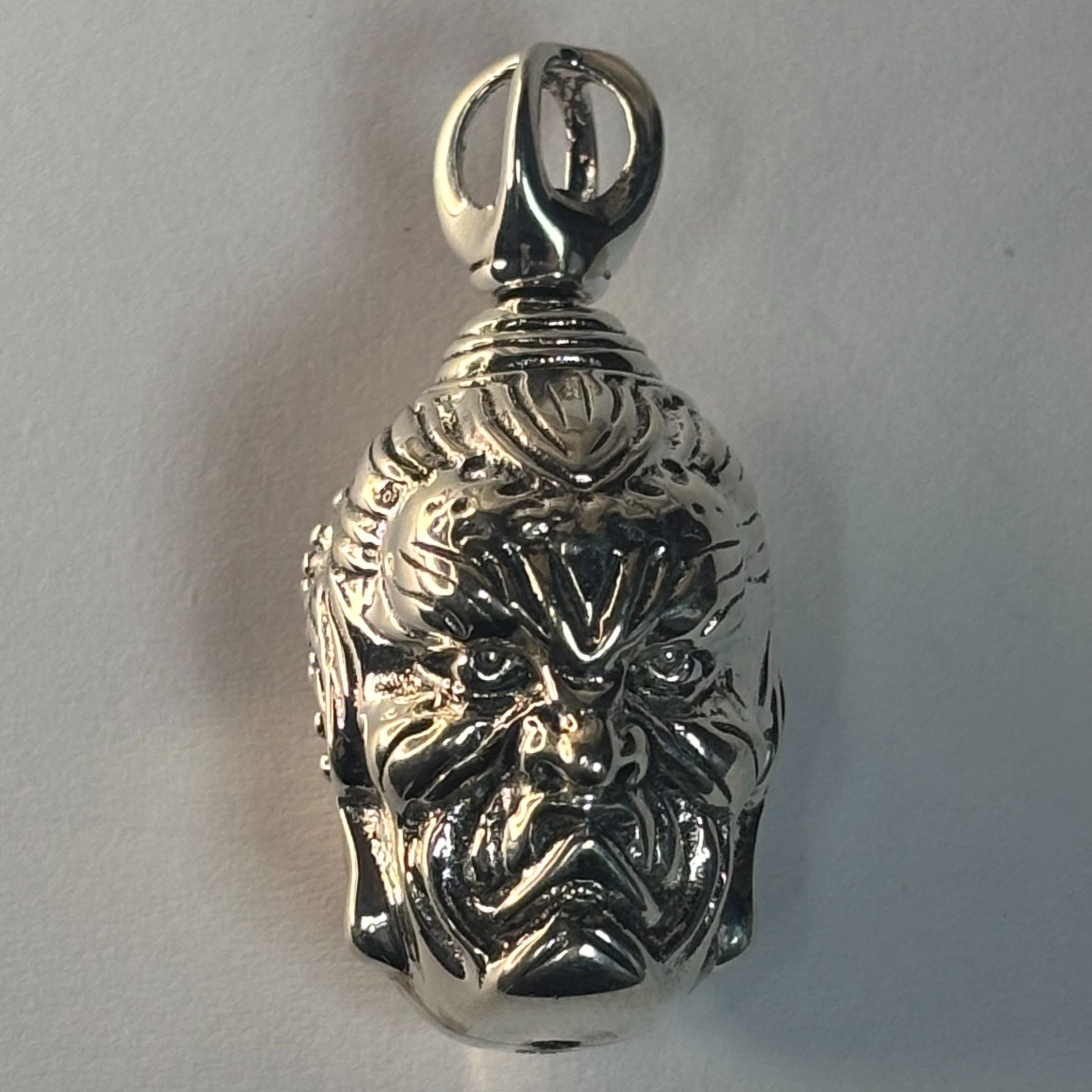 Product photo for Brand New Buddha & Demon Face Pendant, 14.95g 925 Silver
