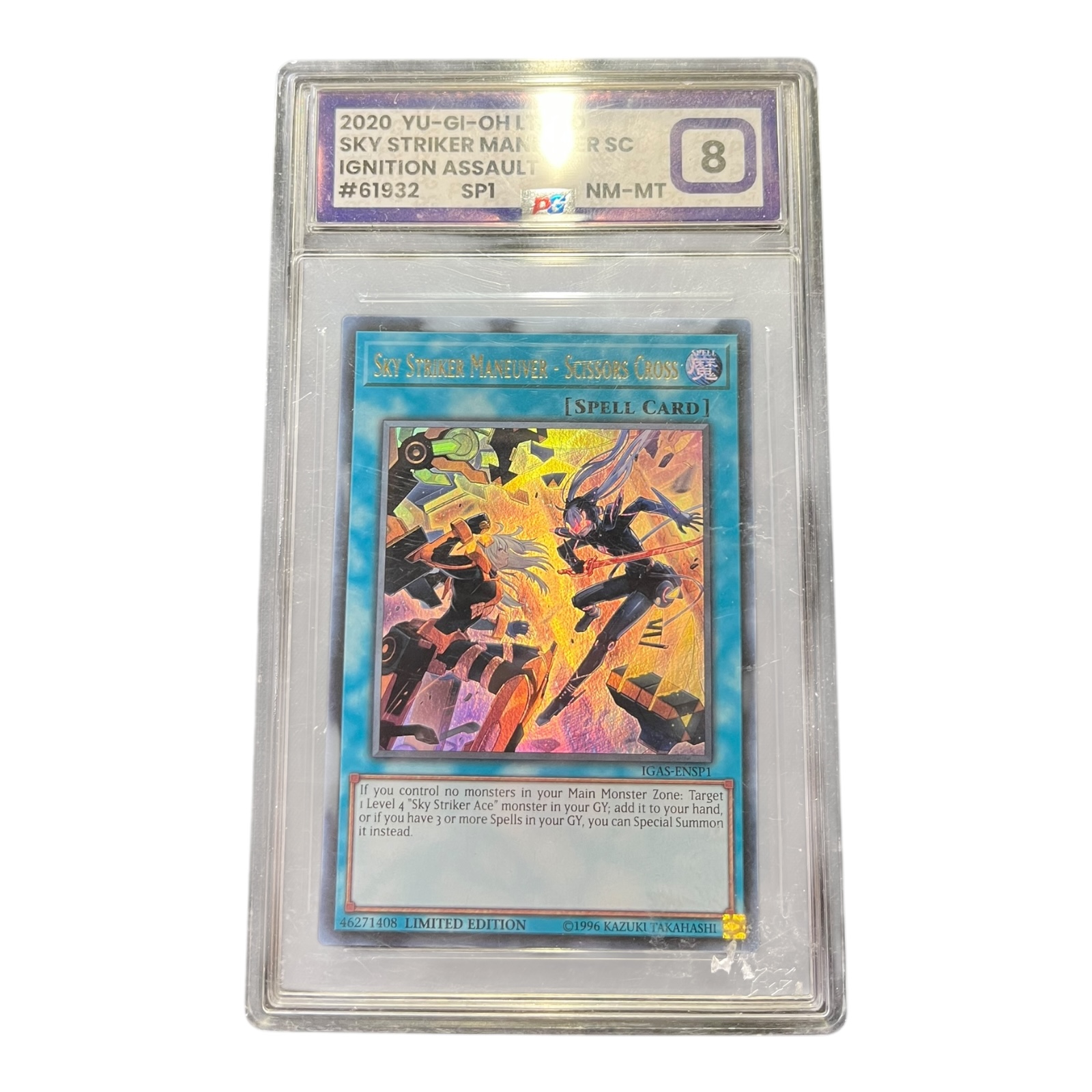 Product photo for Yu-Gi-Oh! Sky Striker Maneuver Igas-ENSP1 – Limited Edition Grade 8