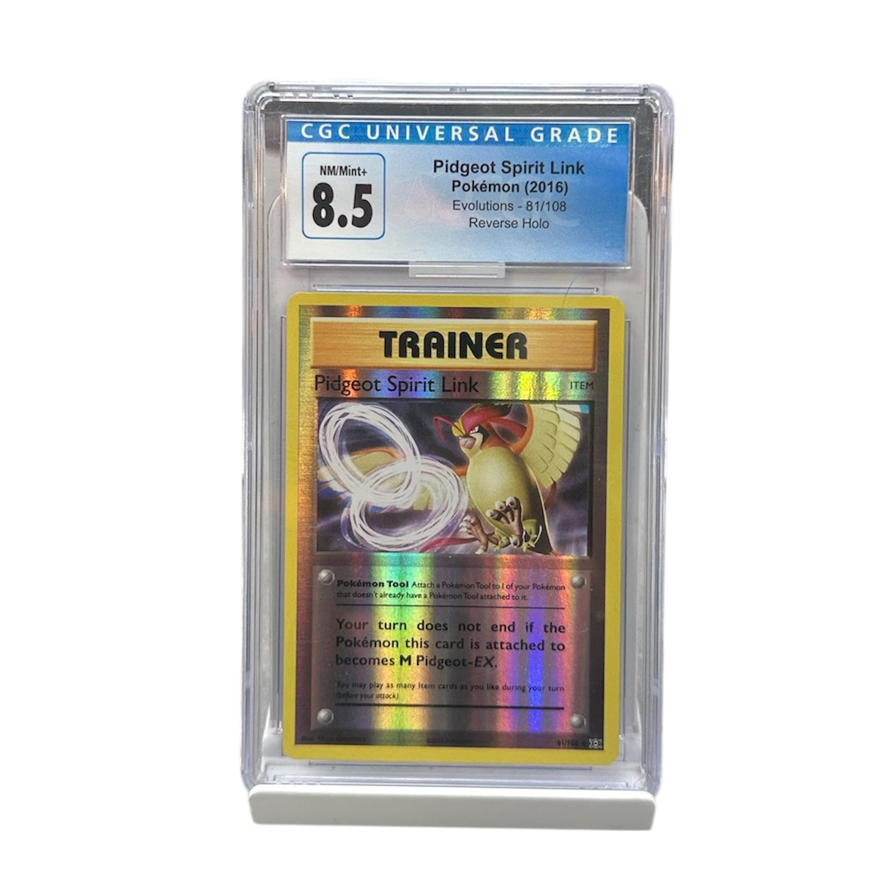 Product photo for Pidgeot Spirit Link 2016 Reverse holo CGC#8.5