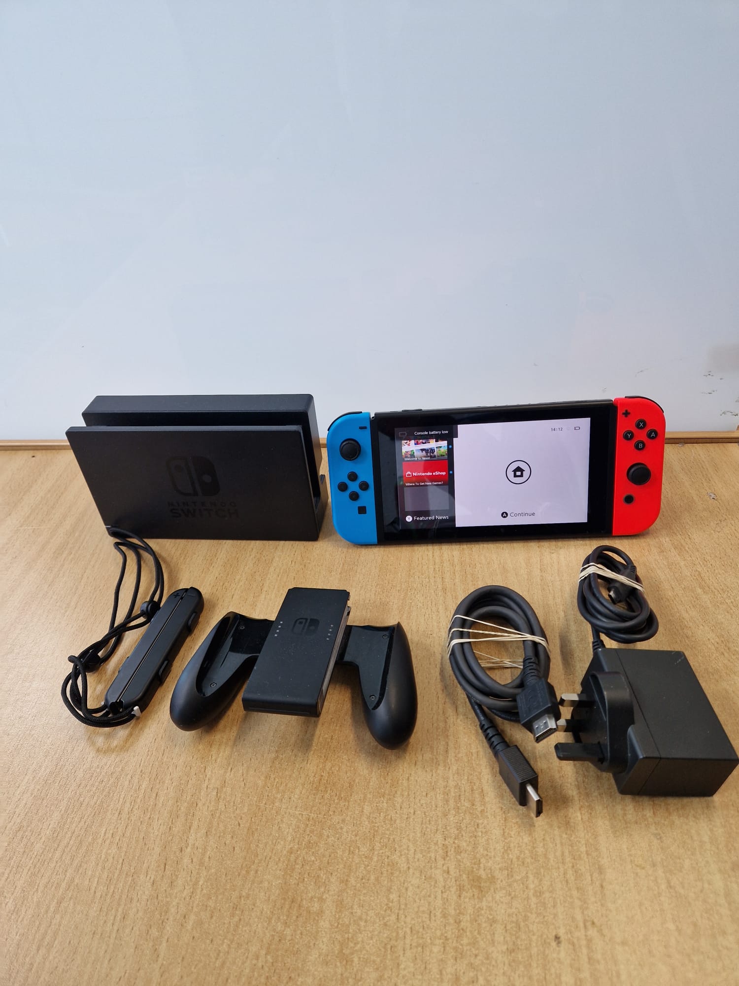 Product photo for Nintendo Switch Console Red Blue Joy-Cons Dock Cables Complete Set
