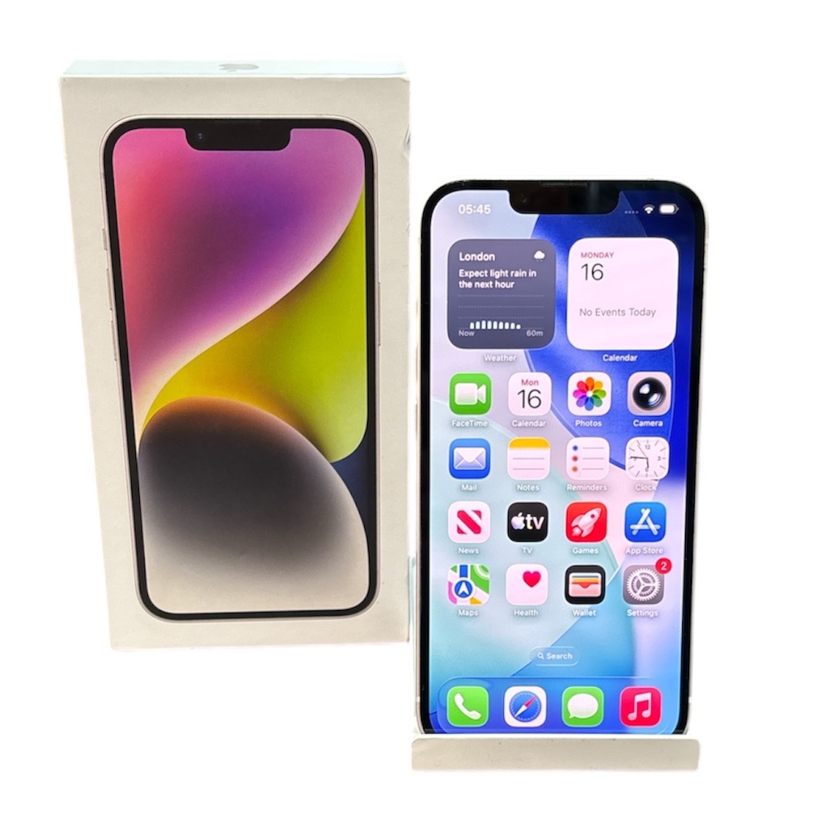 Product photo for Apple iPhone 14 128GB Starlight, Unlocked B