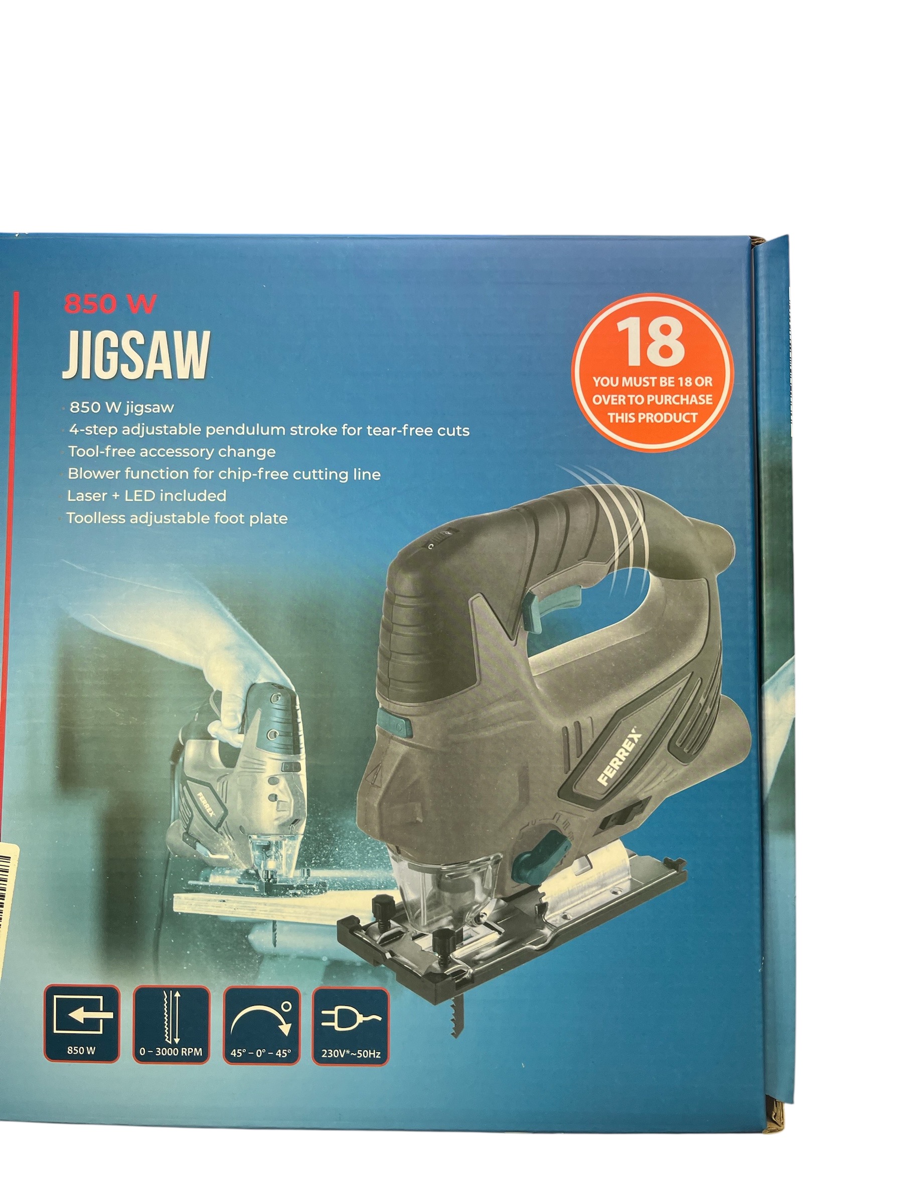 Product photo for Ferrex 850W Corded Multi-Cutter Unit (Model F-JS850) – Boxed Power Tool