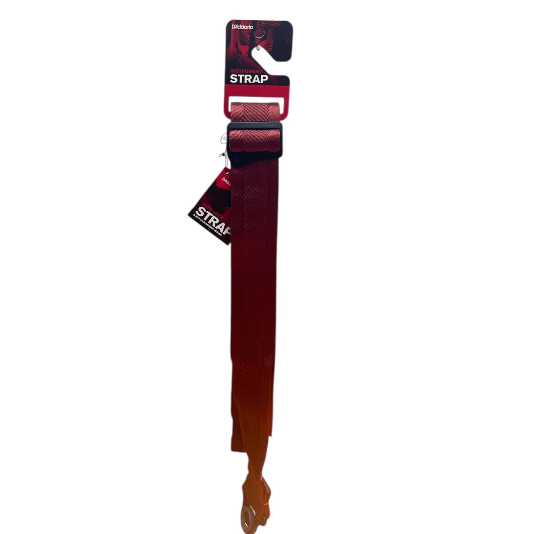 Product photo for  D'Addario. Red Auto Lock Strap 50BAL11