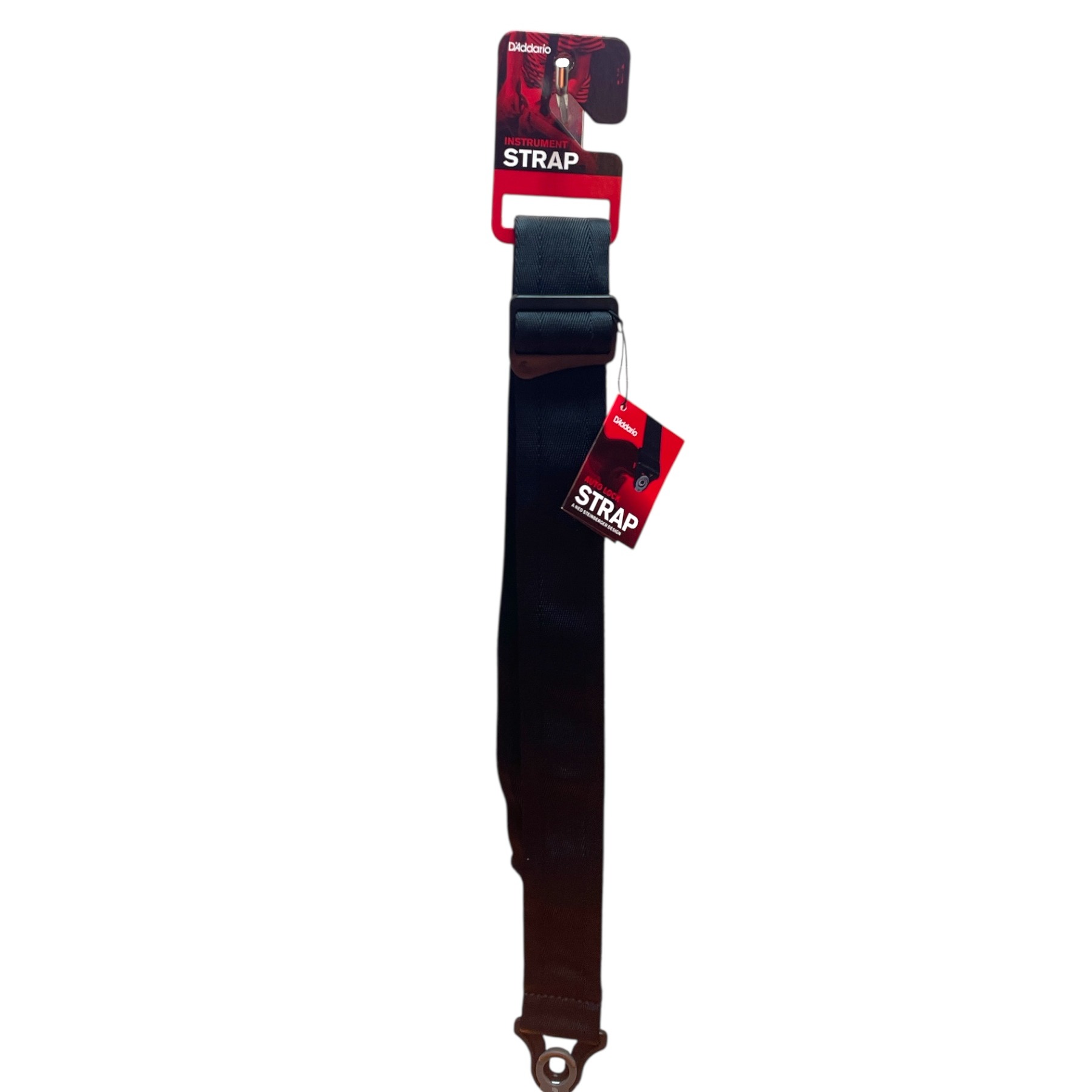 Product photo for D'Addario. Black Auto Lock Guitar Strap 50BAL00