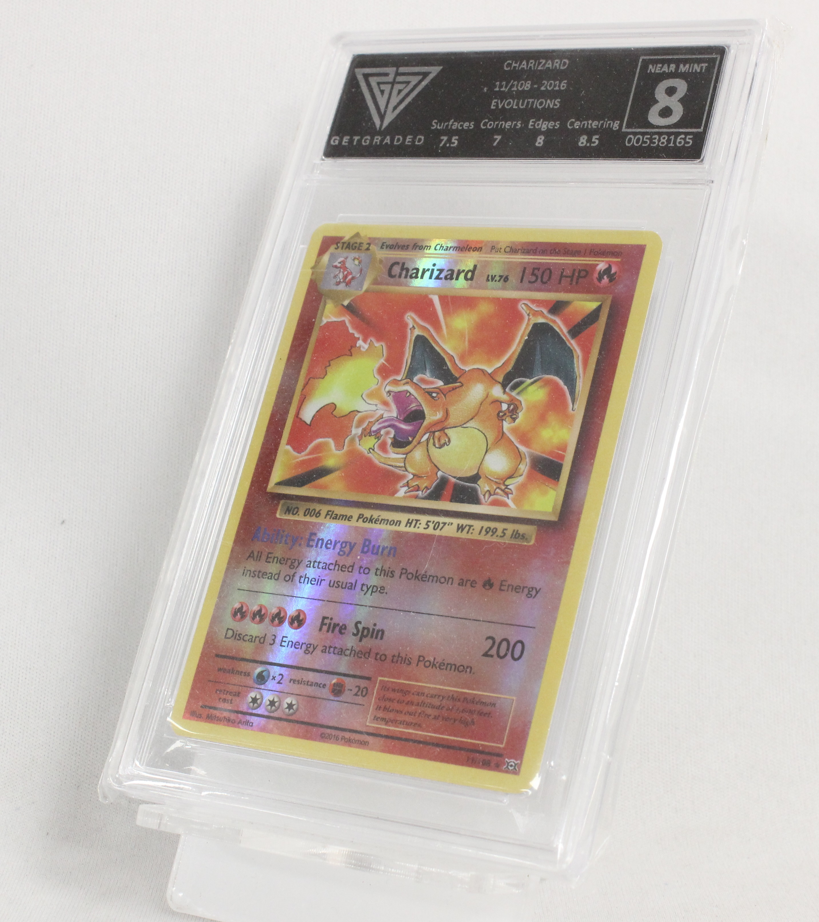Like New Charizard 11/108 2016 Evolutions Rare Holo Pokemon Card -  GetGraded NM 8 - Own4Less