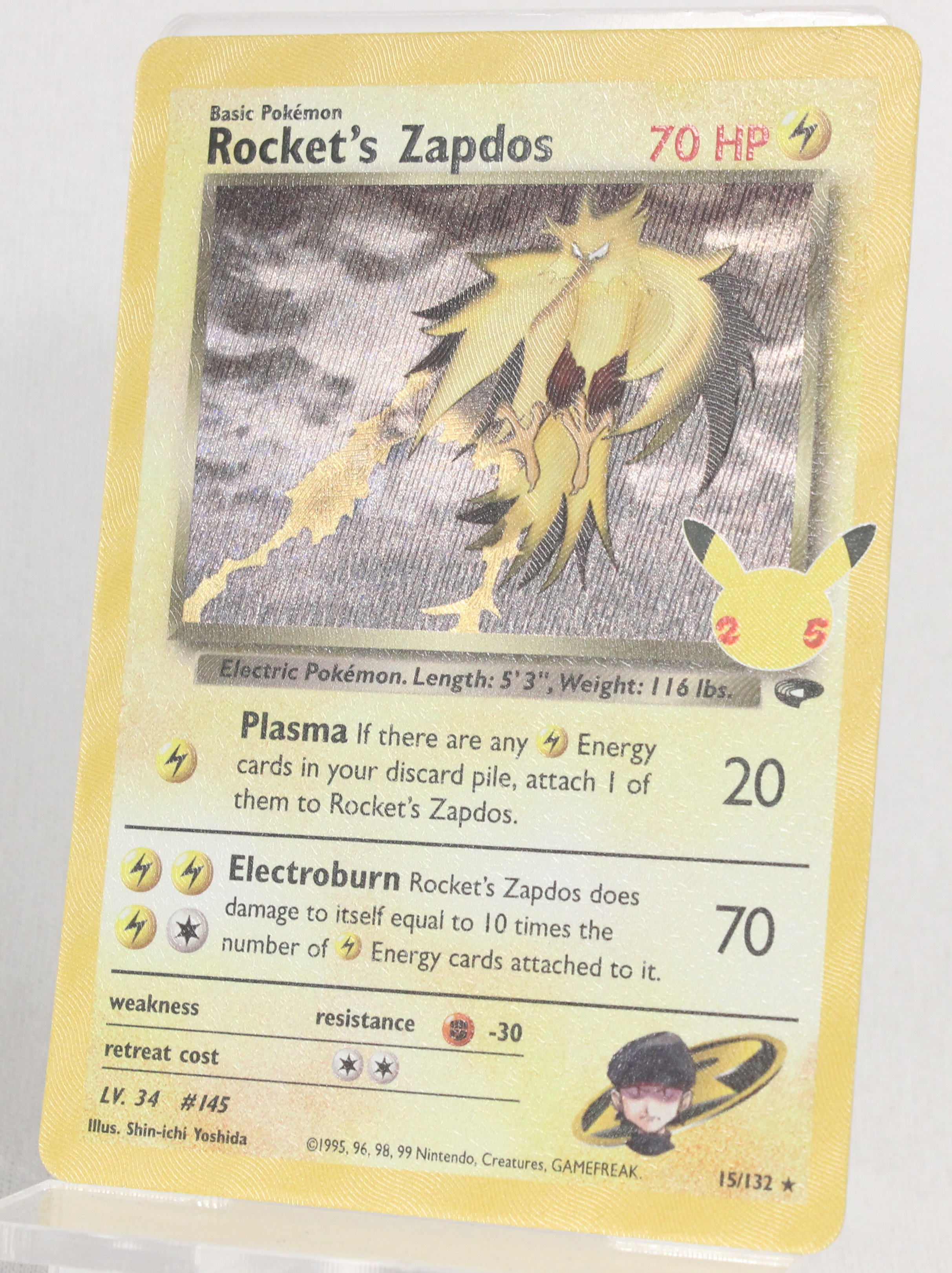 Pre-owned Pokemon Rocket's Zapdos 15/132 Celebrations Holo TCG Card (U) -  Own4Less