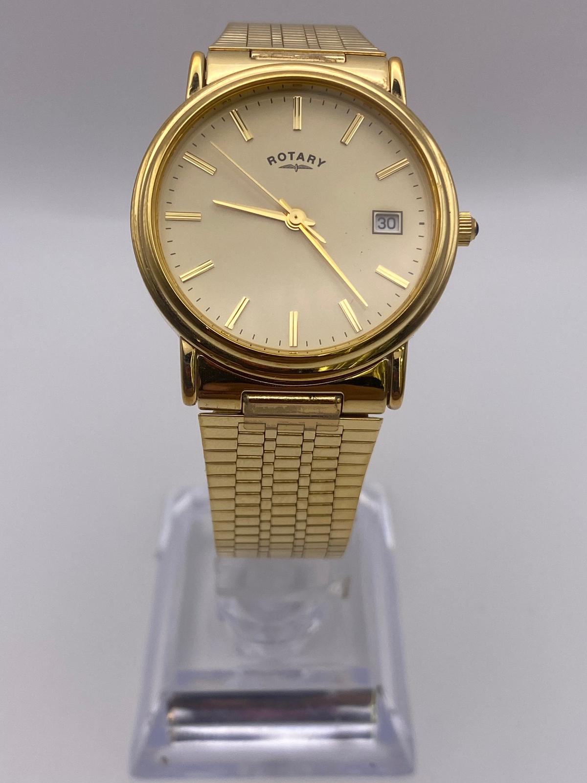 Product photo for Rotary Gents Gold Plated Quartz Dress Watch